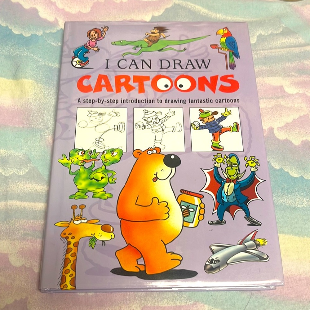 I Can Draw Cartoons hardcover book step-by-step introduction to drawing cartoons